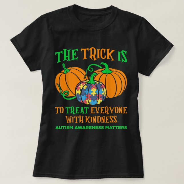 Camiseta Conciencia sobre el autismo Halloween Caída Octubr (Diseño del anverso)