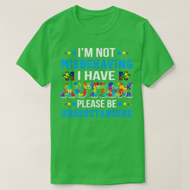 Camiseta Conciencia sobre el autismo Ix27m No me he portado (Diseño del anverso)