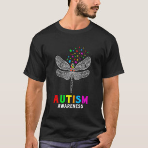 Camiseta Conciencia sobre el Autismo Libélula Piezas de Rom