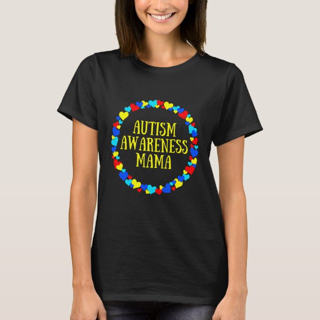 Camiseta Conciencia sobre el autismo Mama Día Mundial de Co (Anverso)