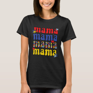 Camiseta Conciencia sobre el autismo Mama Vintage Puzzle Pi