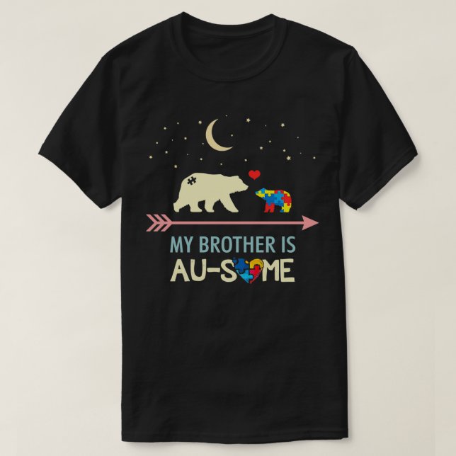 Camiseta Conciencia sobre el autismo Mi hermano es un amant (Diseño del anverso)