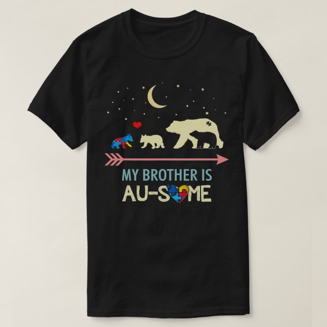 Camiseta Conciencia sobre el autismo Mi hermano es un TShi  (Diseño del anverso)