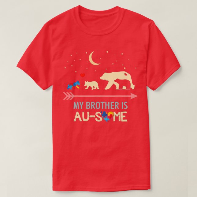 Camiseta Conciencia sobre el autismo Mi hermano es USO (Diseño del anverso)