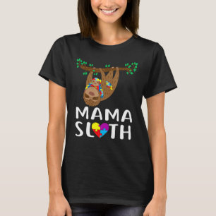 Camiseta Conciencia sobre el autismo Orgullo de mamá Sloth 