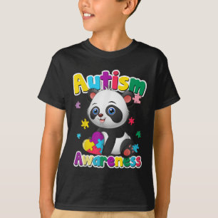 Camiseta Conciencia sobre el autismo Panda Puzzle Pieces Co