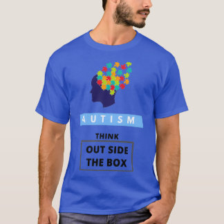 Camiseta Conciencia sobre el autismo Pensar fuera de la caj
