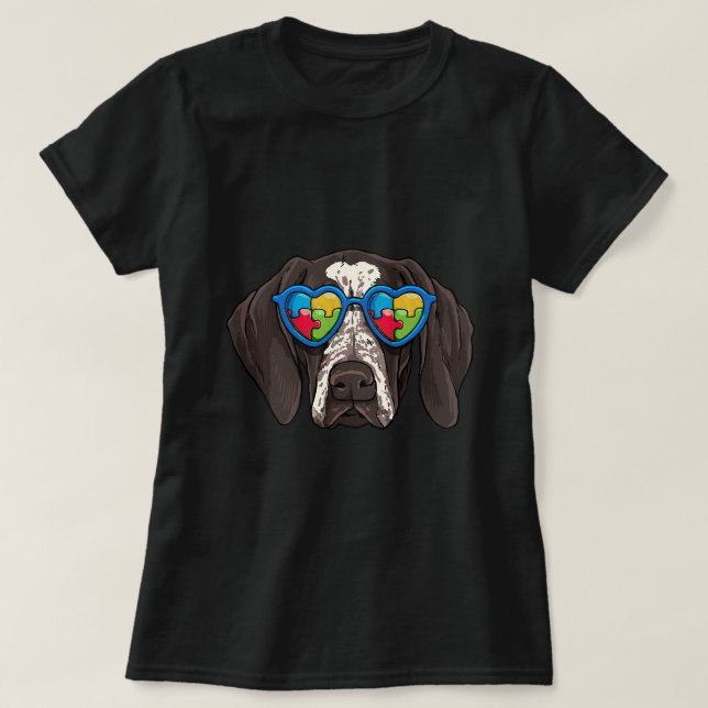 Camiseta Conciencia sobre el autismo: Perro de poeta Bo, al (Diseño del anverso)