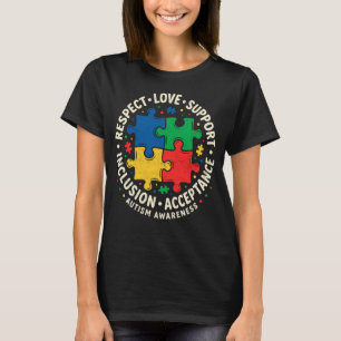 Camiseta Conciencia sobre el Autismo Respeto Apoyo Amor Ace