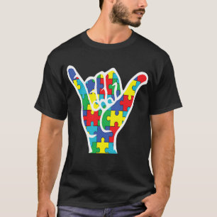 Camiseta Conciencia sobre el Autismo Shaka Mano Colgar Suel