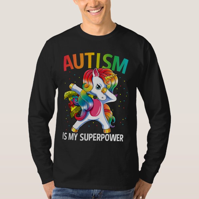 Camiseta Conciencia sobre el autismo Superpotencia de Unico (Anverso)