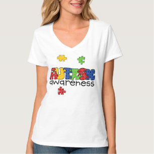 Camiseta Conciencia sobre el autismo V-Cuello