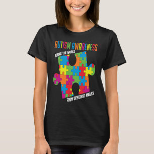 Camiseta Conciencia sobre el Autismo Viendo el Mundo de Man