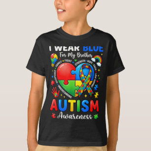 Camiseta Conciencia sobre el autismo yo uso azul por apoyo