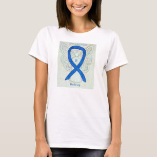 Camiseta Conciencia sobre el bullying Blue Ribbon Angel Shi