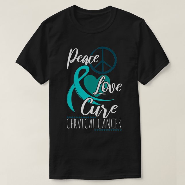 Camiseta Conciencia sobre el cáncer cervical Cinta Verde az (Diseño del anverso)