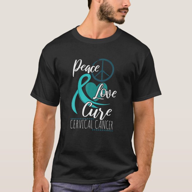 Camiseta Conciencia sobre el cáncer cervical Cinta Verde az (Anverso)