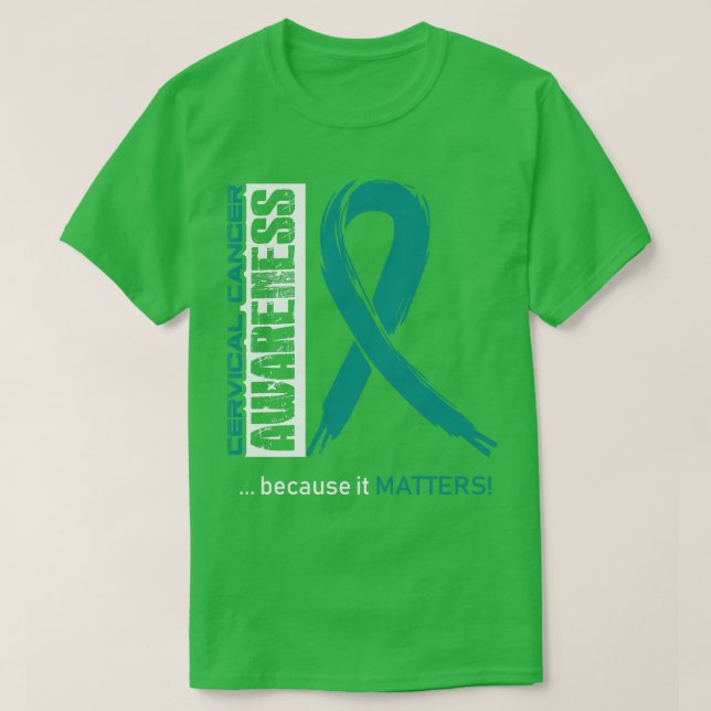 Camiseta Conciencia sobre el cáncer cervical porque importa (Diseño del anverso)