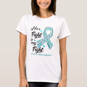 Camiseta Conciencia sobre el cáncer cervical Su lucha es m