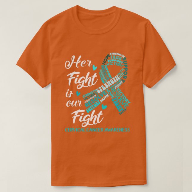 Camiseta Conciencia sobre el cáncer cervical Su lucha es nu (Diseño del anverso)