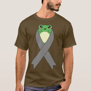 Camiseta Conciencia sobre el cáncer de cerebro Kawaii Frog