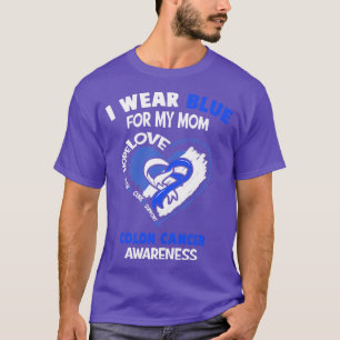 Camiseta Conciencia sobre el cáncer de colon que llevo azul