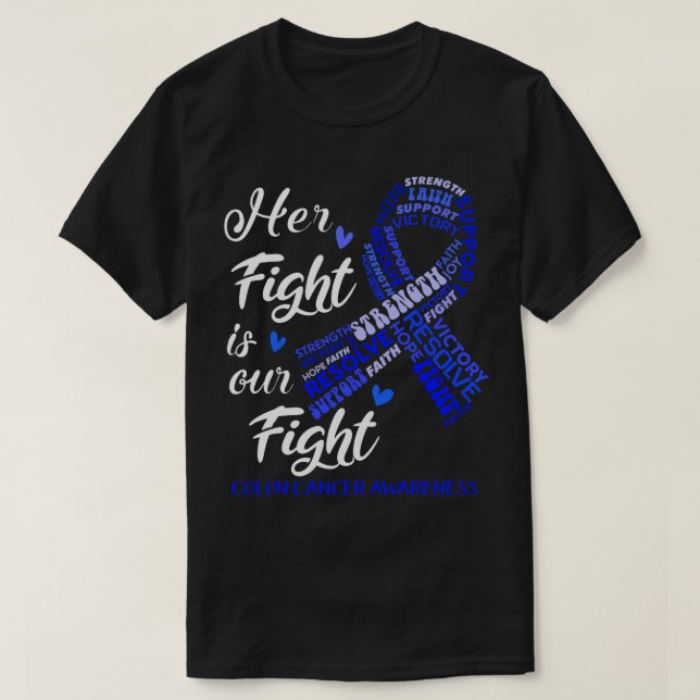Camiseta Conciencia sobre el cáncer de colon Su lucha es nu (Diseño del anverso)