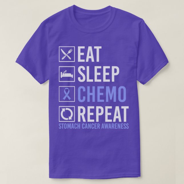 Camiseta Conciencia sobre el cáncer de estómago Comer Sleep (Diseño del anverso)