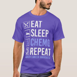 Camiseta Conciencia sobre el cáncer de estómago Comer Sleep
