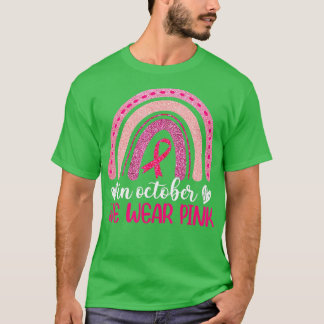 Camiseta Conciencia Sobre El Cáncer De Mama Arcoiris En Oct