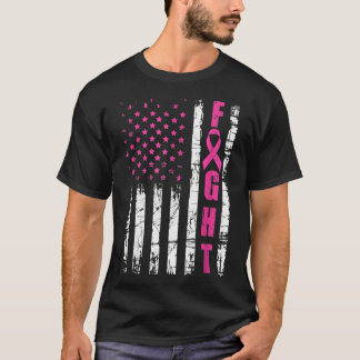Camiseta Conciencia sobre el cáncer de mama Bandera estadou