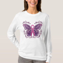Camiseta Conciencia sobre el cáncer de mama Butterfly Flora