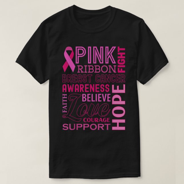 Camiseta Conciencia sobre el cáncer de mama Cinta rosa Apoy (Diseño del anverso)