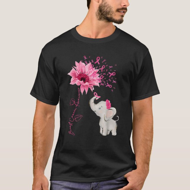 Camiseta Conciencia sobre el cáncer de mama Cute Elephant S (Anverso)