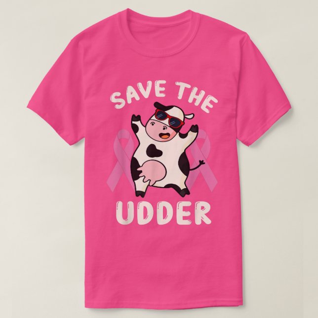 Camiseta Conciencia sobre el cáncer de mama Cute vaca salva (Diseño del anverso)