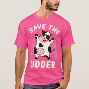 Camiseta Conciencia sobre el cáncer de mama Cute vaca salva