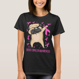 Camiseta Conciencia sobre el cáncer de mama Dabbing Pug War