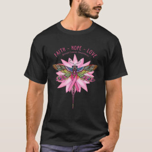 Camiseta Conciencia sobre el cáncer de mama Dragonfly Faith