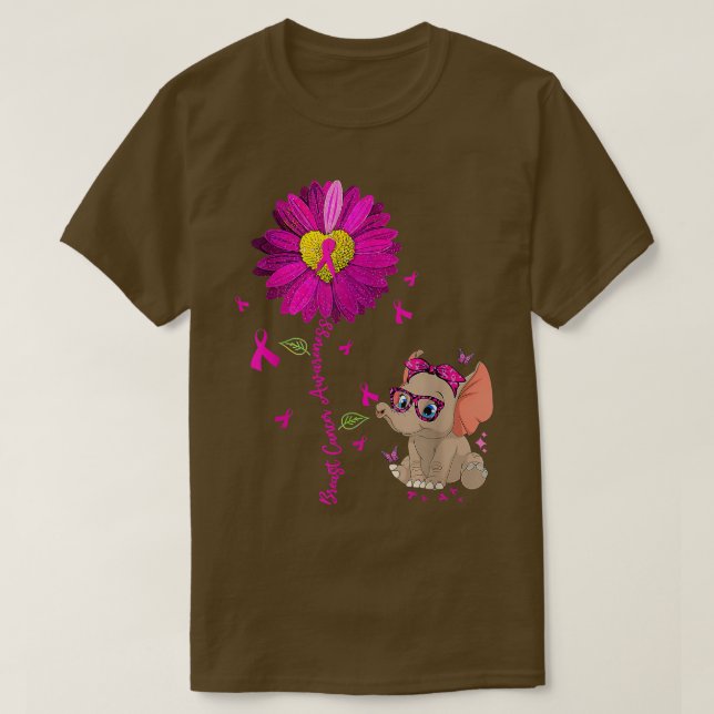 Camiseta Conciencia sobre el cáncer de mama Elefante de Cin (Diseño del anverso)