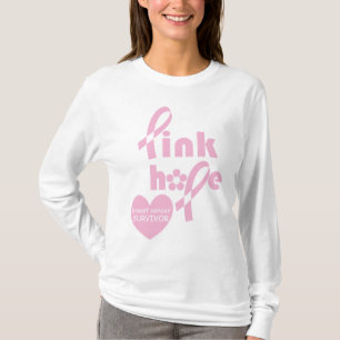 Camiseta Conciencia sobre el cáncer de mama en cinta rosa