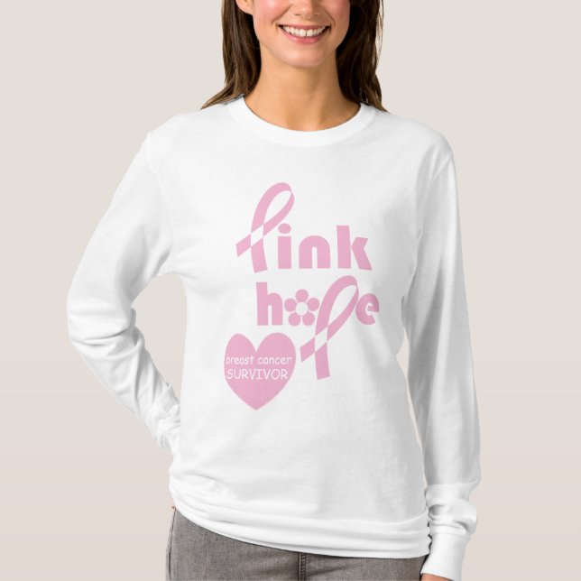 Camiseta Conciencia sobre el cáncer de mama en cinta rosa (Anverso)