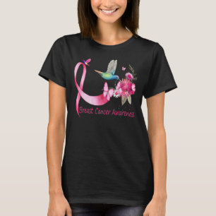 Camiseta Conciencia sobre el cáncer de mama en colibrí