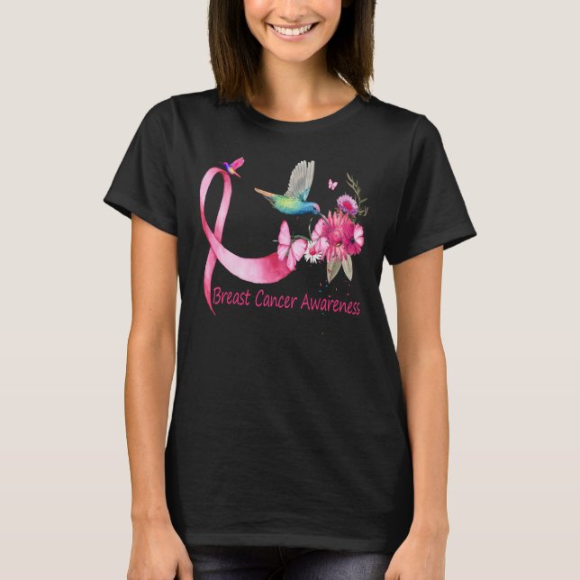 Camiseta Conciencia sobre el cáncer de mama en colibrí (Anverso)