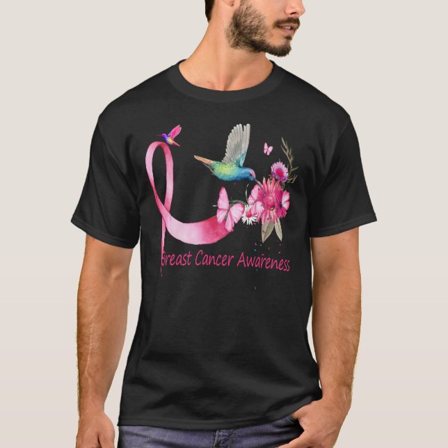Camiseta Conciencia sobre el cáncer de mama en colibrí (Anverso)