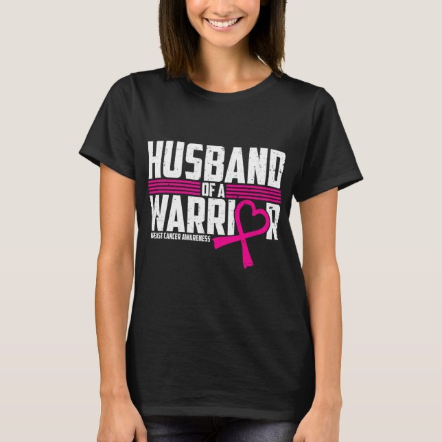 Camiseta Conciencia Sobre El Cáncer De Mama Esposo De Guerr (Anverso)