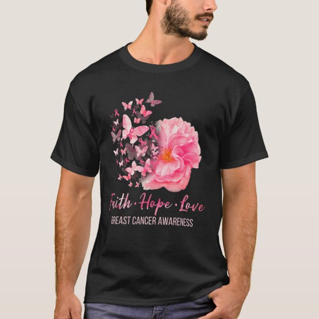 Camiseta Conciencia sobre el cáncer de mama Fe Esperanza Am (Anverso)