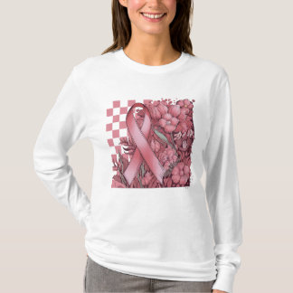 Camiseta Conciencia sobre el cáncer de mama floral