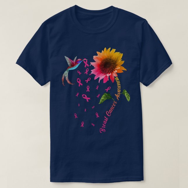 Camiseta Conciencia sobre el cáncer de mama Hummingbird (Diseño del anverso)