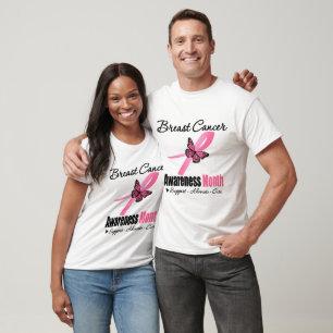 Camiseta CONCIENCIA SOBRE EL Cáncer de Mama Mes Ribbon