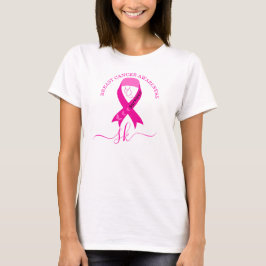 Camiseta Conciencia sobre el cáncer de mama Monograma Cinta